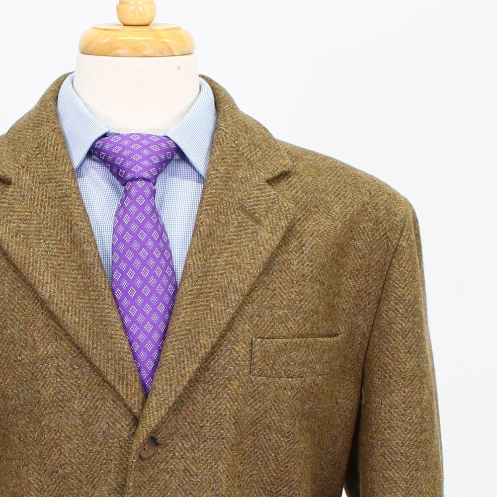 Perry Ellis 40R Brown Solid 3-Button Sport Coat Blazer Jacket V964 - Picture 5 of 11